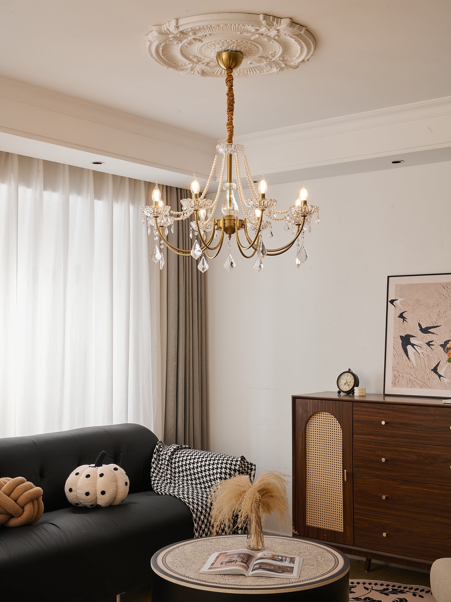 Cevaris Postmodern Luxury Pearl Glass Chandelier