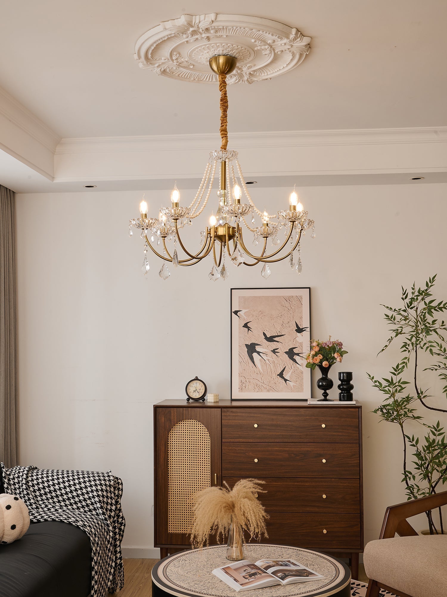 Cevaris Postmodern Luxury Pearl Glass Chandelier
