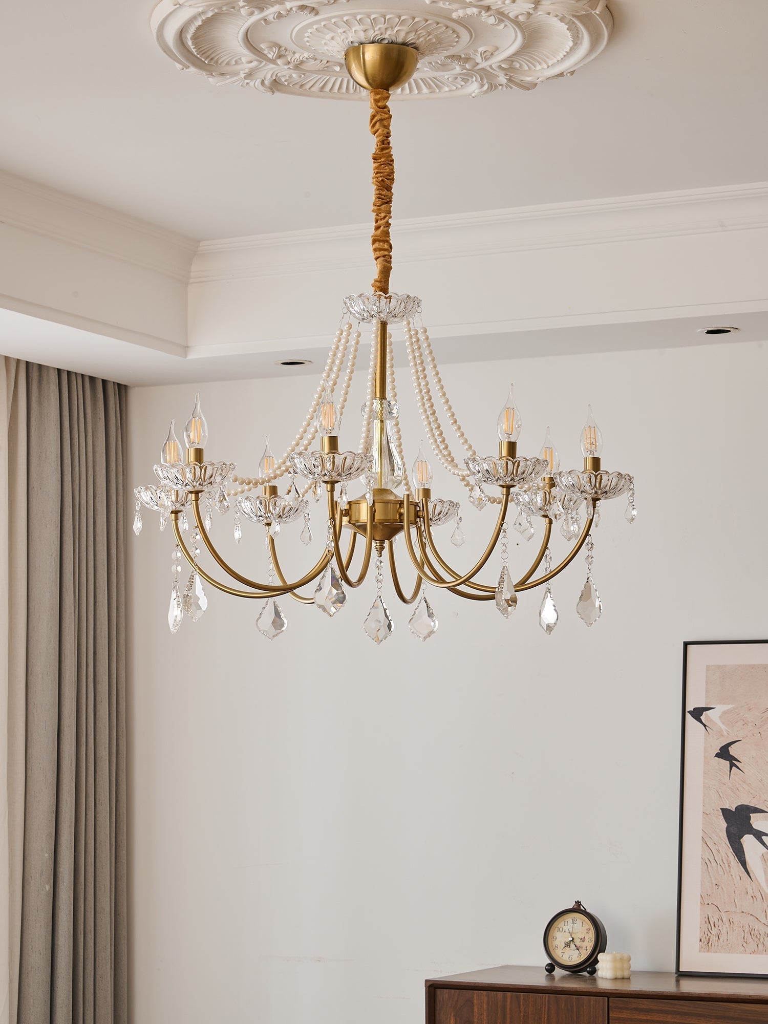 Cevaris Postmodern Luxury Pearl Glass Chandelier