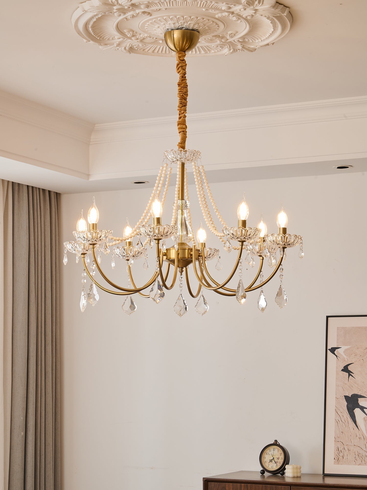 Cevaris Postmodern Luxury Pearl Glass Chandelier