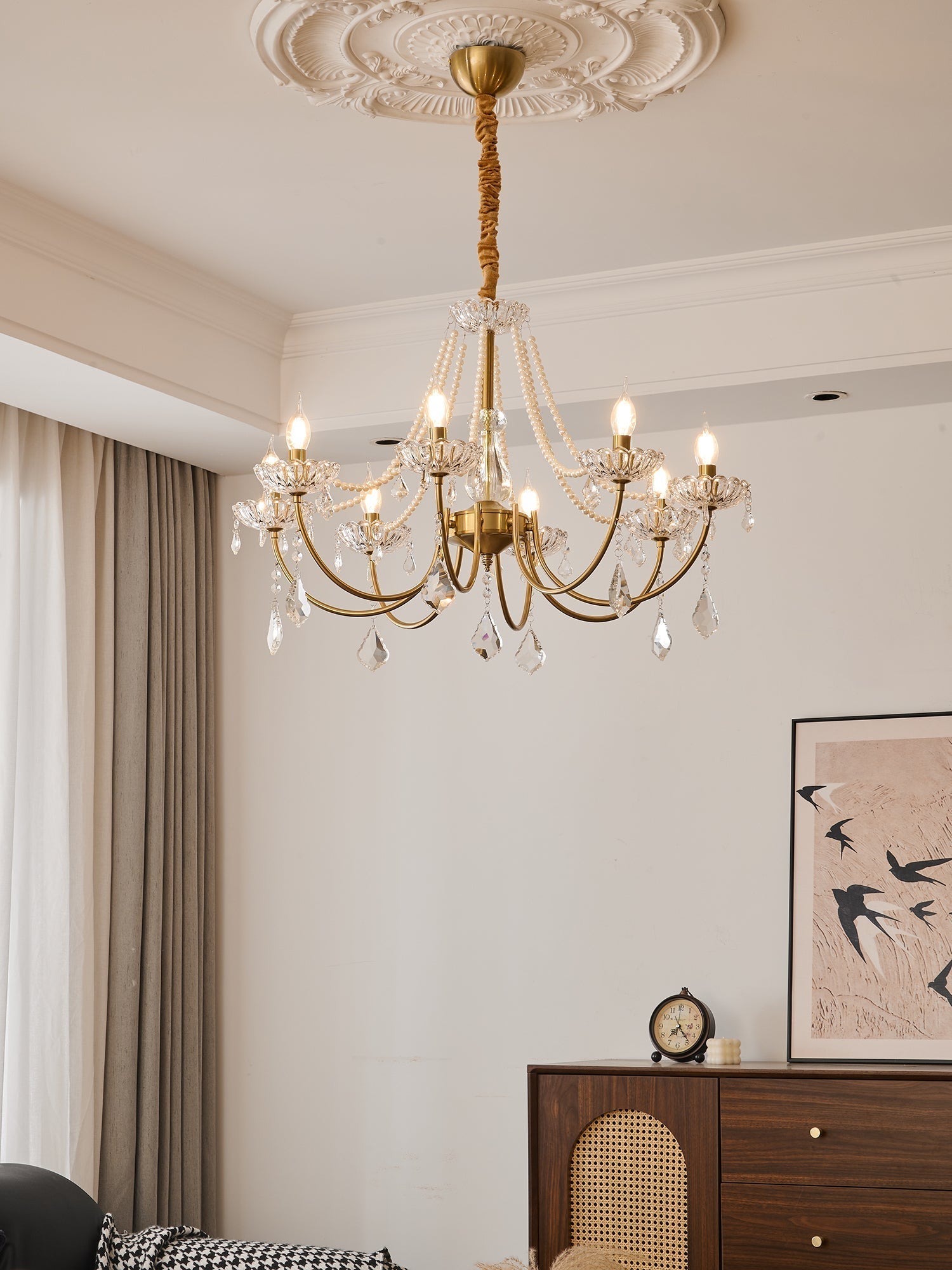 Cevaris Postmodern Luxury Pearl Glass Chandelier