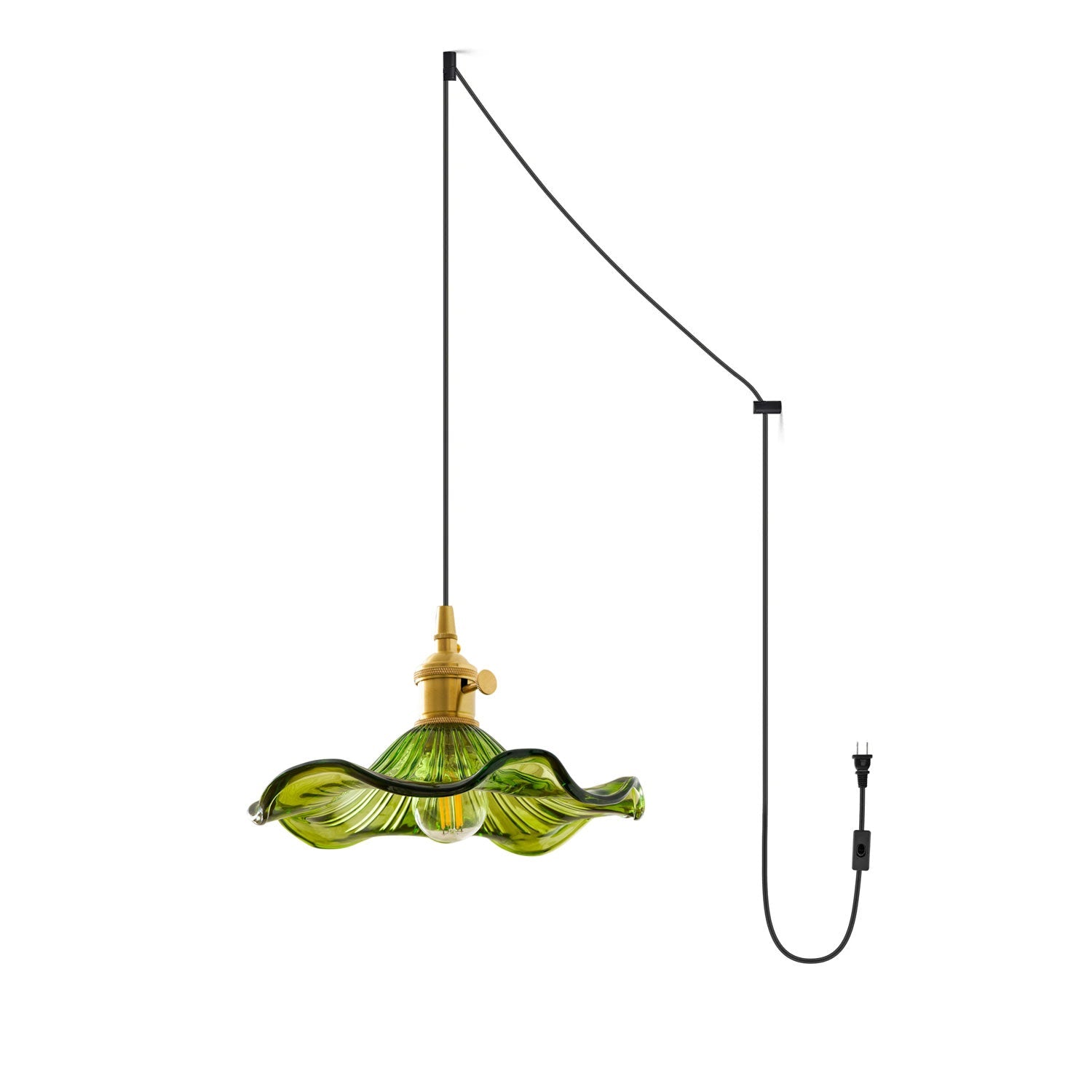Pineridge Glass Hibiscus Flower Pendant Light