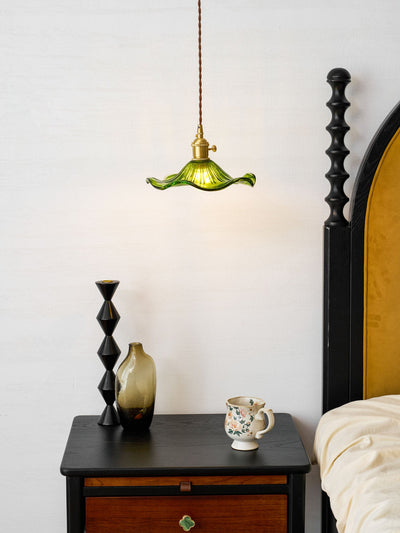 Pineridge Glass Hibiscus Flower Pendant Light