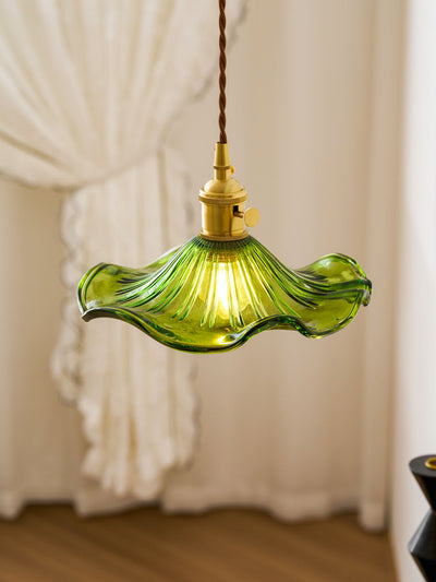 Pineridge Glass Hibiscus Flower Pendant Light