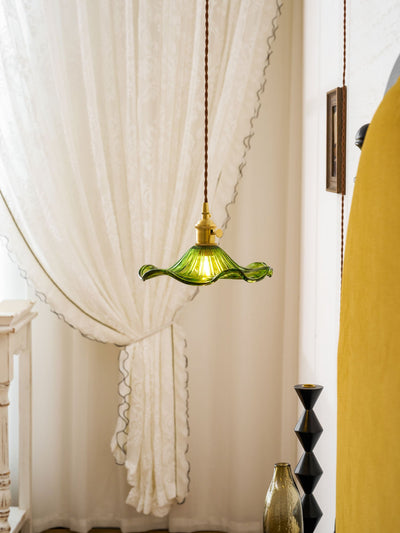 Pineridge Glass Hibiscus Flower Pendant Light