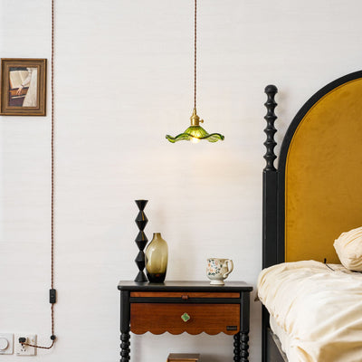 Pineridge Glass Hibiscus Flower Pendant Light