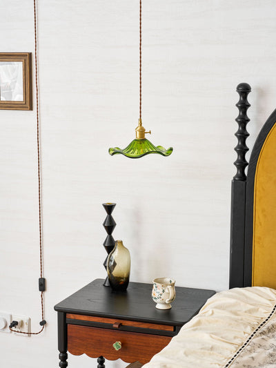 Pineridge Glass Hibiscus Flower Pendant Light