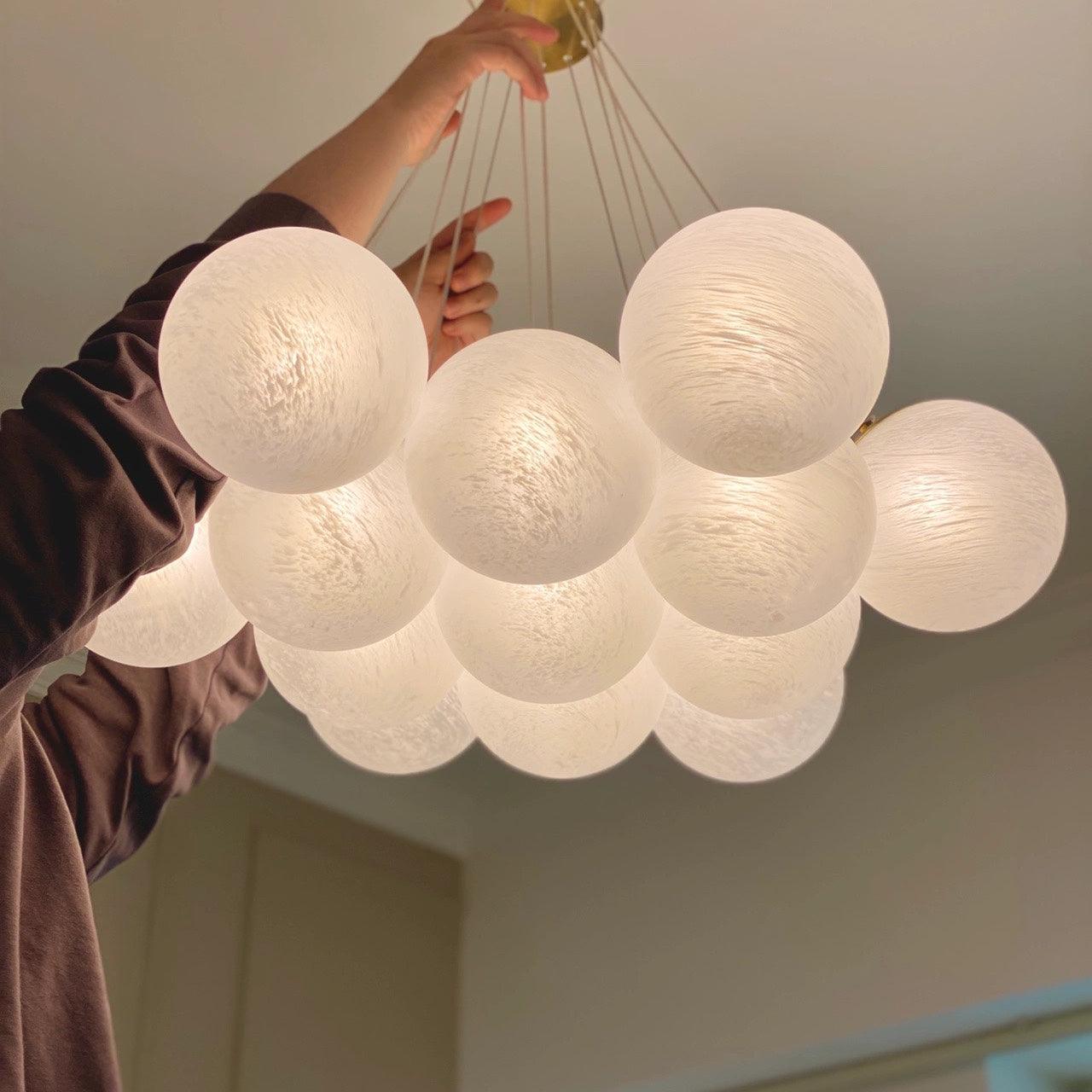 Celalissa Chandelier Glass Cluster Frosted Glass