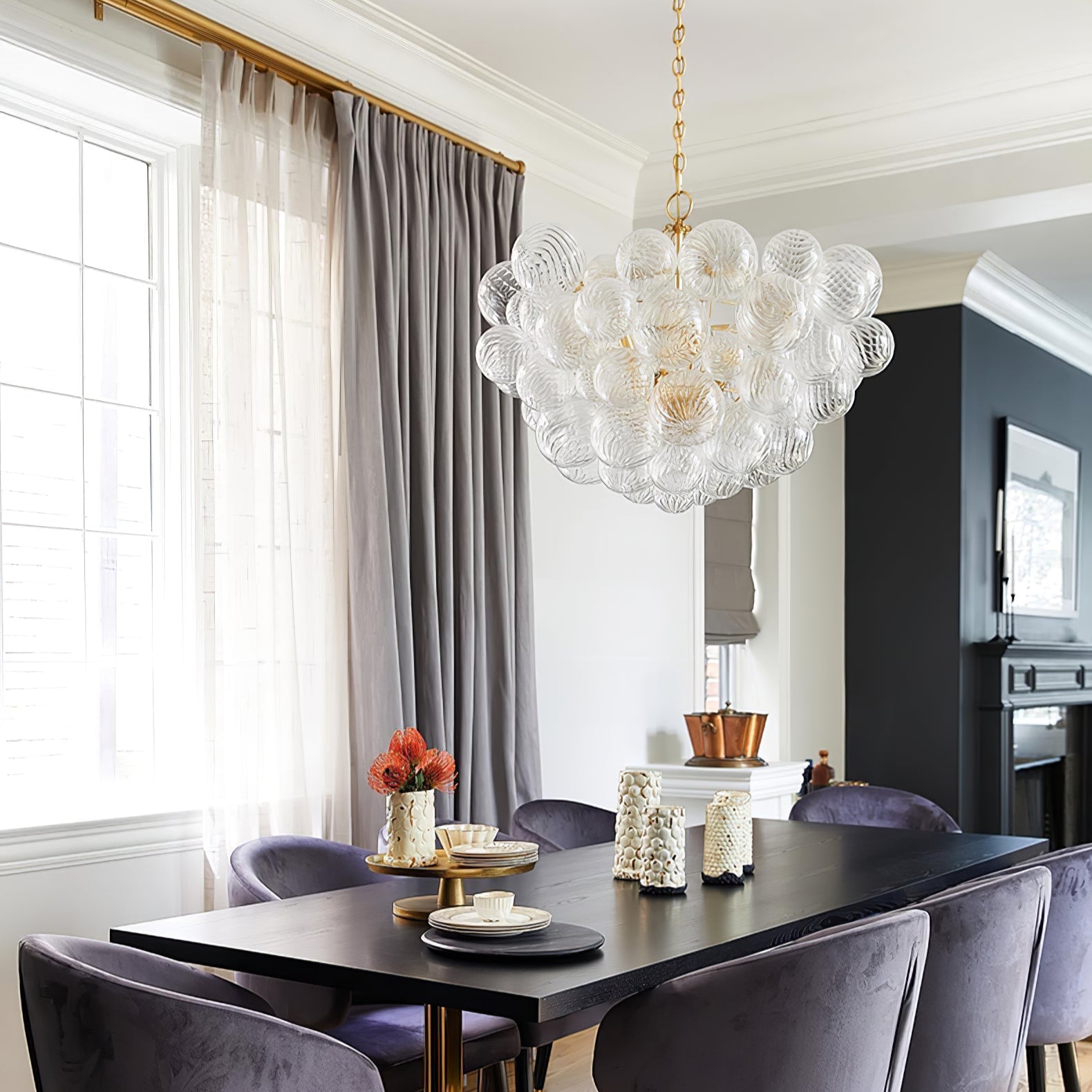 Aurora Chandelier Glass Ball Bubble Modern - Neutral Decor