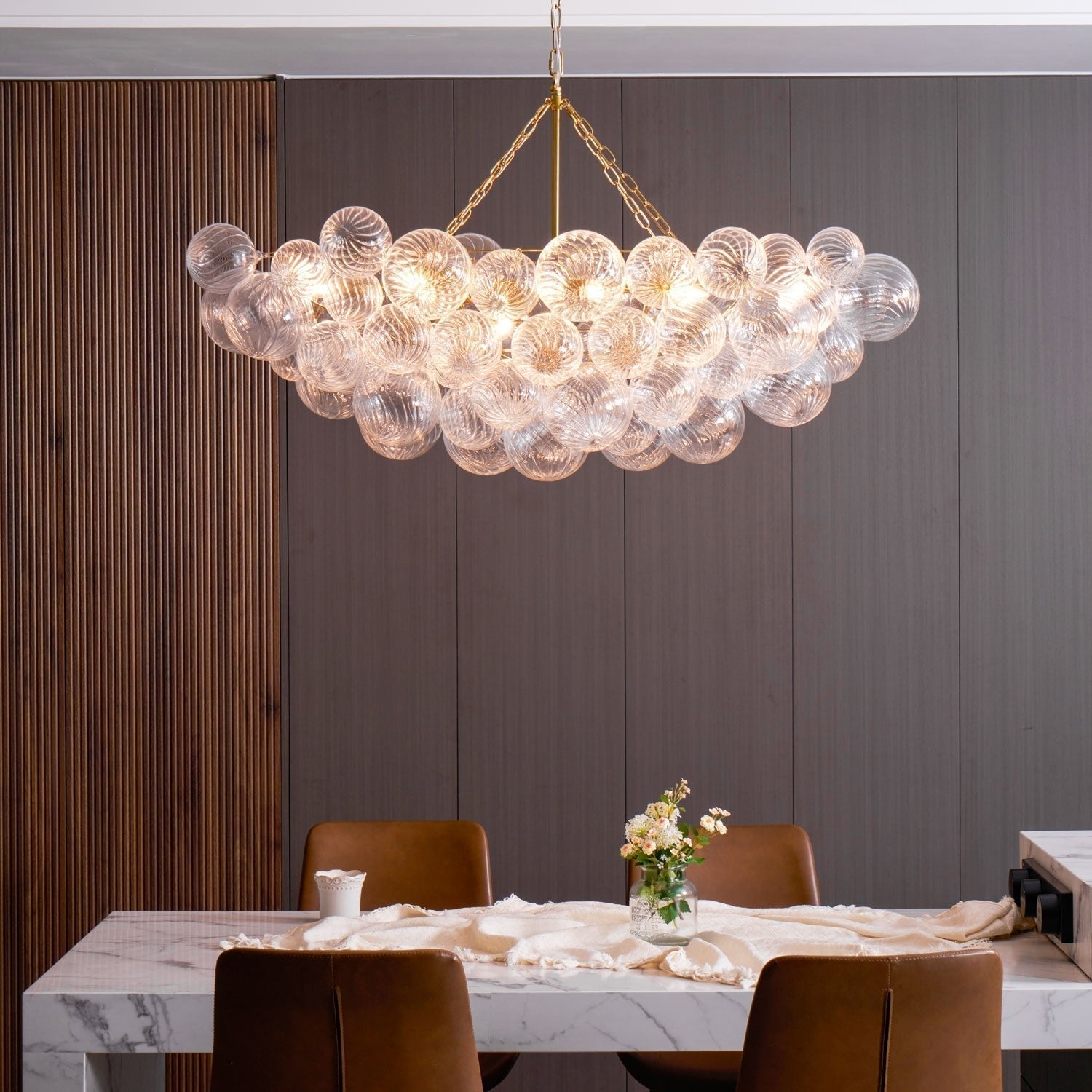 Aurora Chandelier Glass Ball Bubble Modern - Neutral Decor
