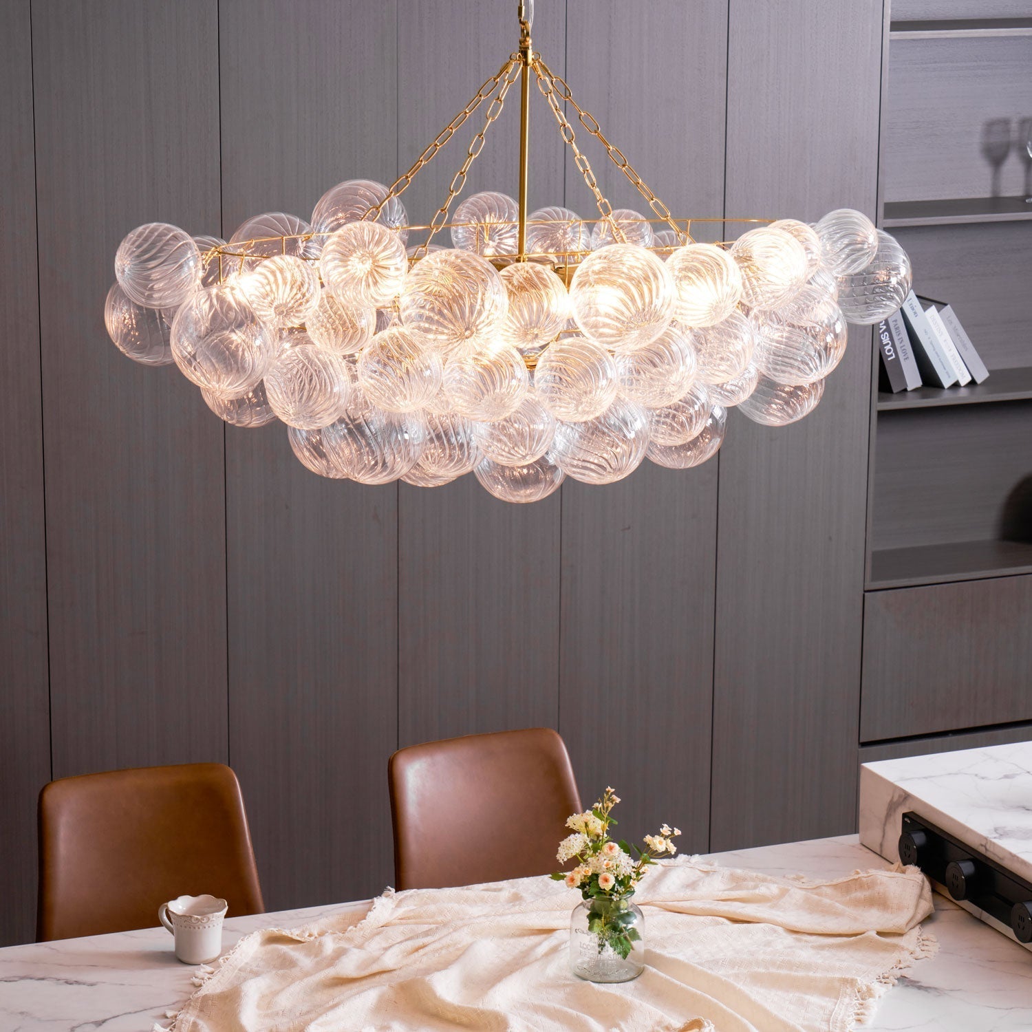 Aurora Chandelier Glass Ball Bubble Modern - Neutral Decor