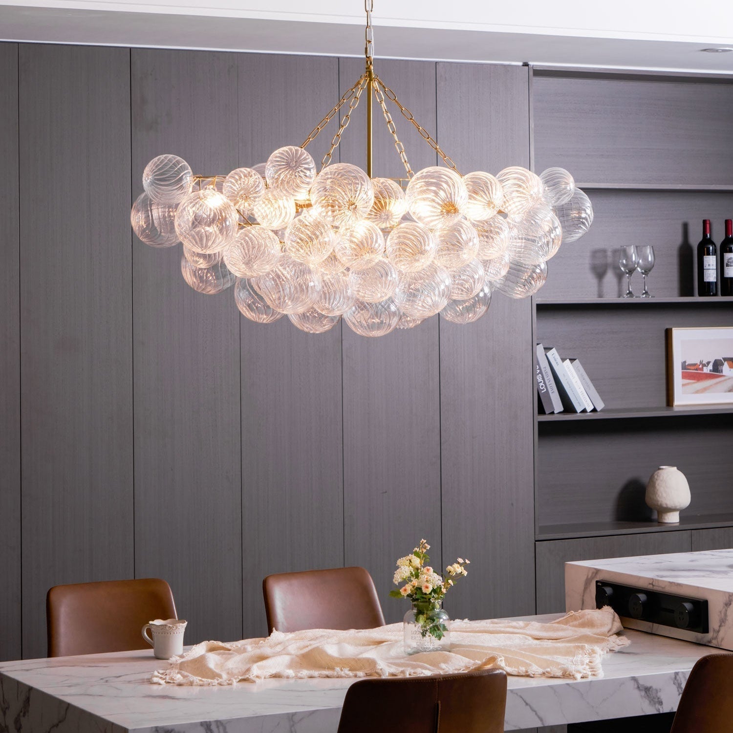 Aurora Chandelier Glass Ball Bubble Modern - Neutral Decor