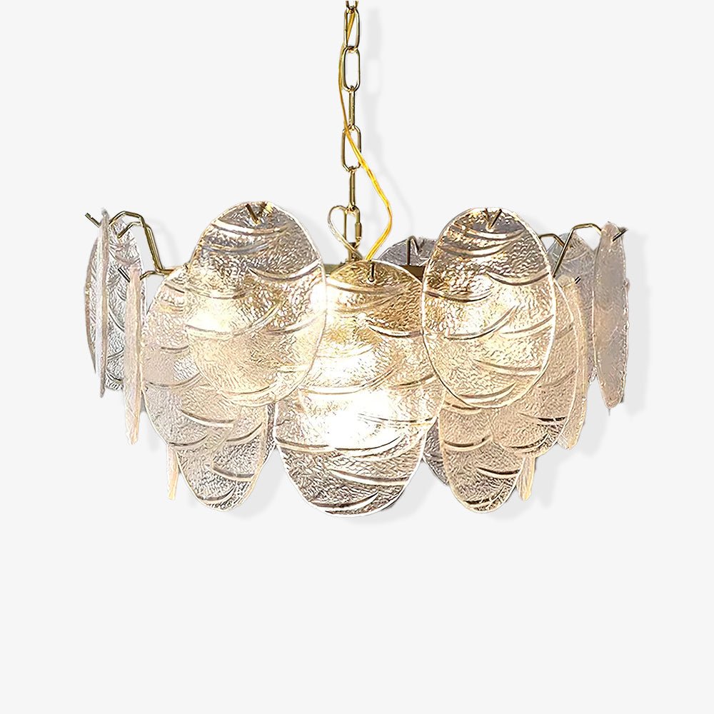Eirenian Chandelier Glass Disc Gold