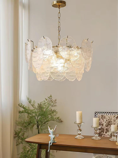 Eirenian Chandelier Glass Disc Gold