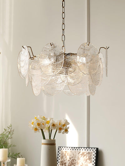 Eirenian Chandelier Glass Disc Gold