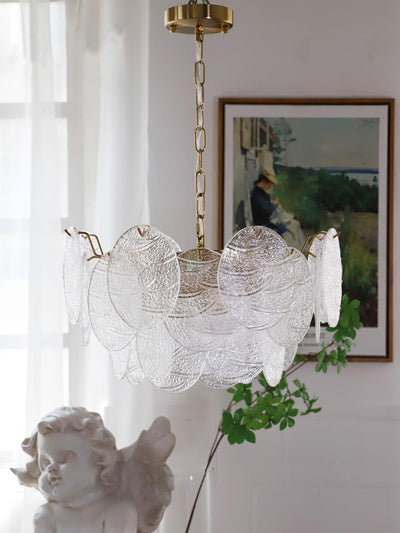 Eirenian Chandelier Glass Disc Gold
