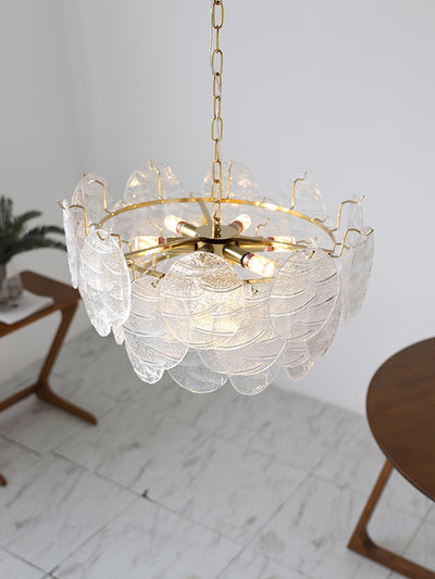 Eirenian Chandelier Glass Disc Gold