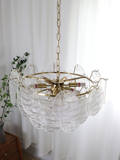Eirenian Chandelier Glass Disc Gold