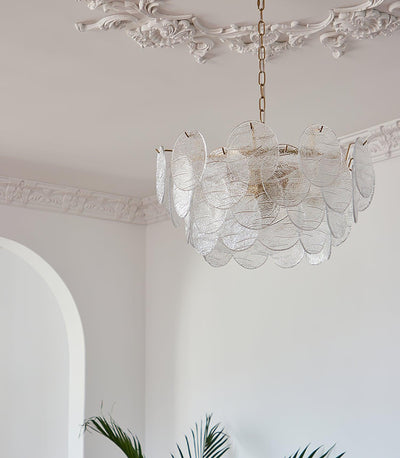 Eirenian Chandelier Glass Disc Gold