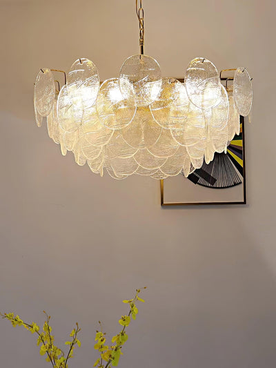 Eirenian Chandelier Glass Disc Gold