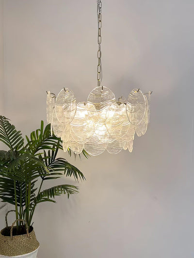 Eirenian Chandelier Glass Disc Gold