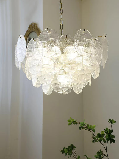 Eirenian Chandelier Glass Disc Gold