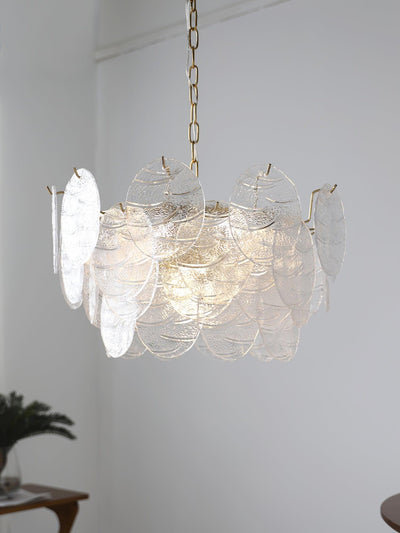 Eirenian Chandelier Glass Disc Gold