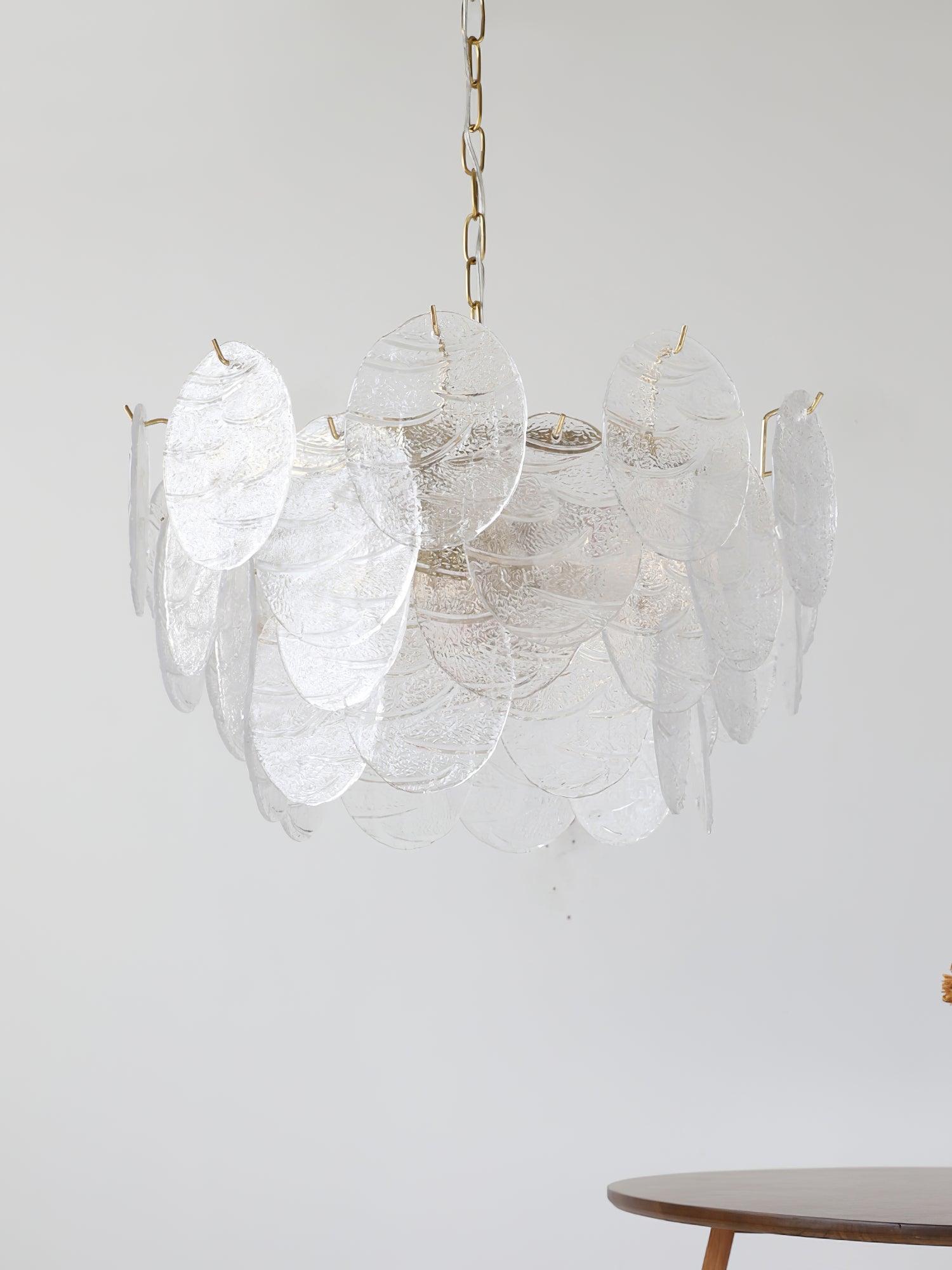 Eirenian Chandelier Glass Disc Gold