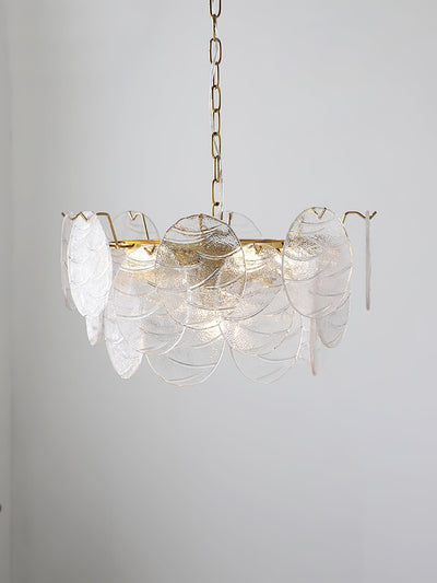 Eirenian Chandelier Glass Disc Gold