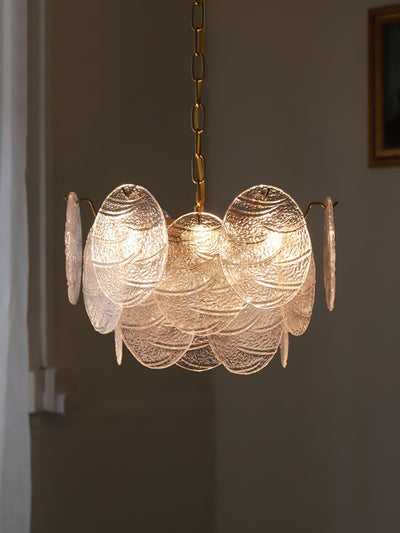 Eirenian Chandelier Glass Disc Gold