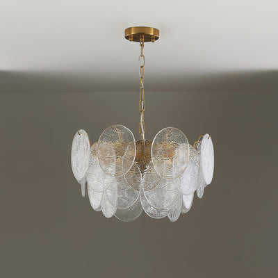 Eirenian Chandelier Glass Disc Gold