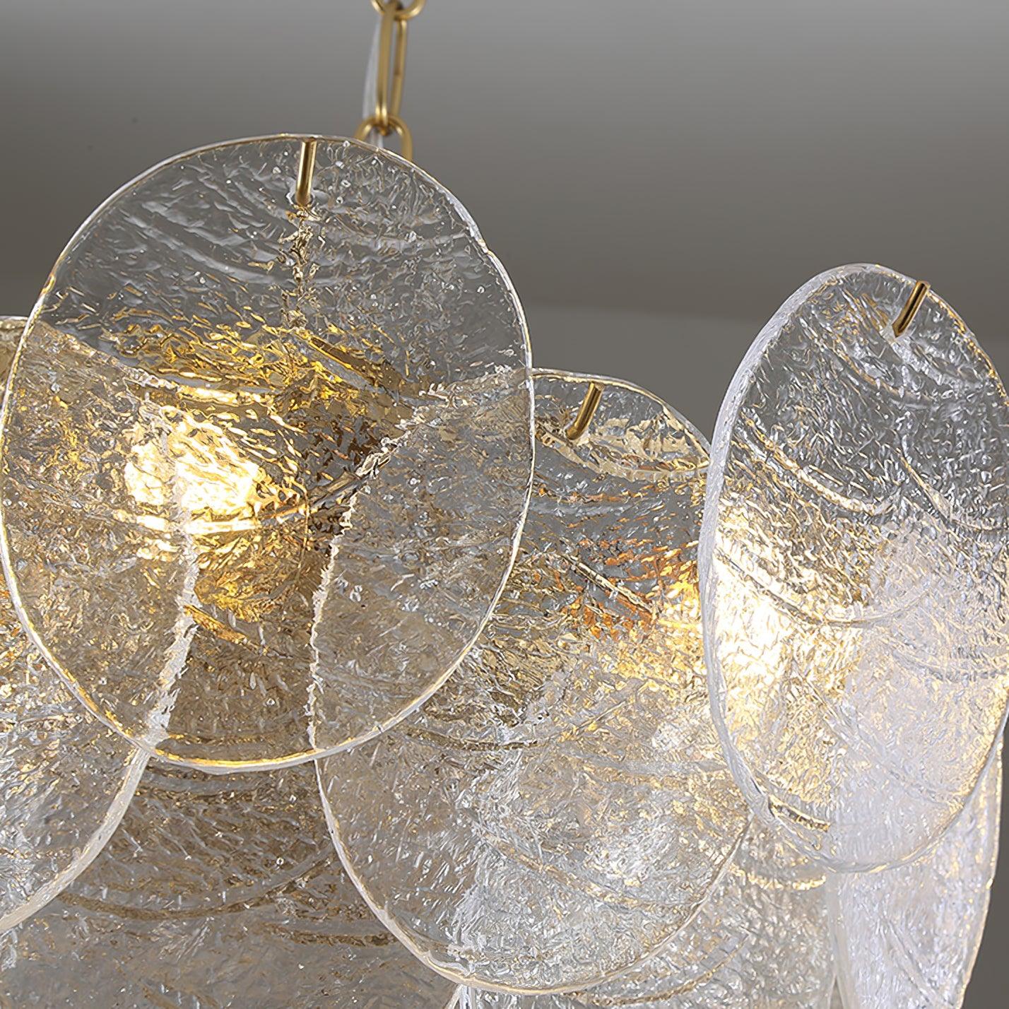 Eirenian Chandelier Glass Disc Gold