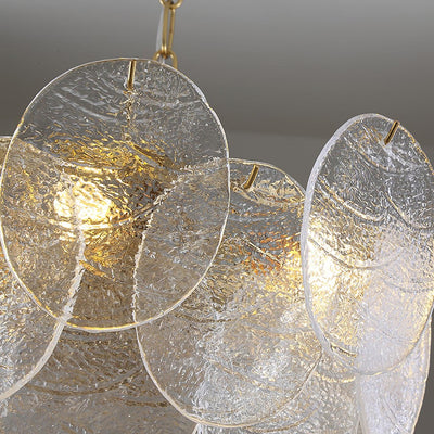 Eirenian Chandelier Glass Disc Gold