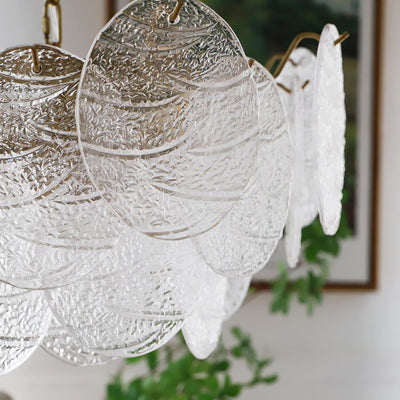 Eirenian Chandelier Glass Disc Gold