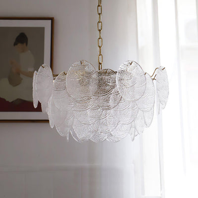 Eirenian Chandelier Glass Disc Gold
