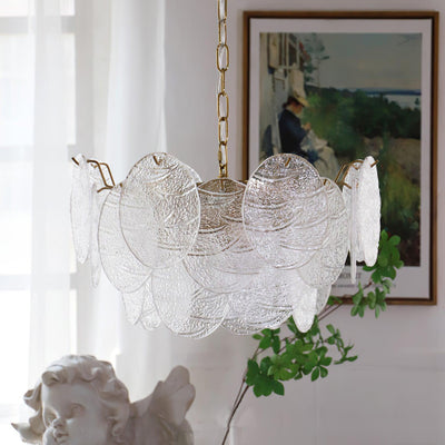 Eirenian Chandelier Glass Disc Gold