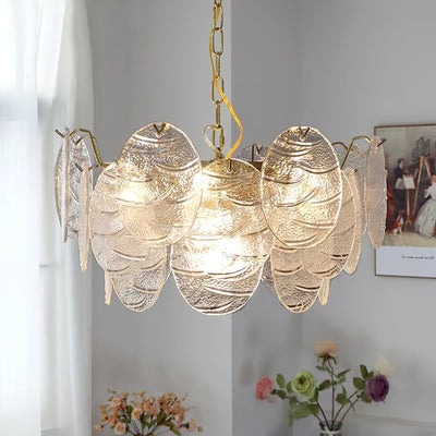 Eirenian Chandelier Glass Disc Gold