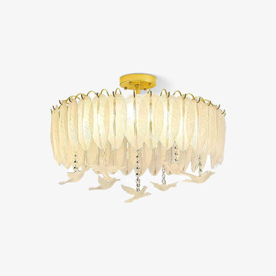 Eiriselle Ceiling Lamp Glass Feather Bird Elegant