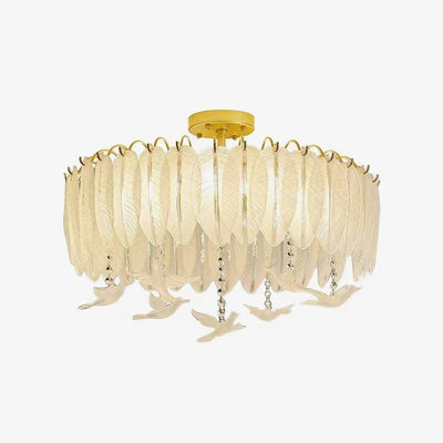 Eiriselle Ceiling Lamp Glass Feather Bird Elegant
