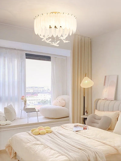 Eiriselle Ceiling Lamp Glass Feather Bird Elegant