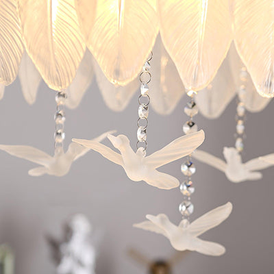 Eiriselle Ceiling Lamp Glass Feather Bird Elegant