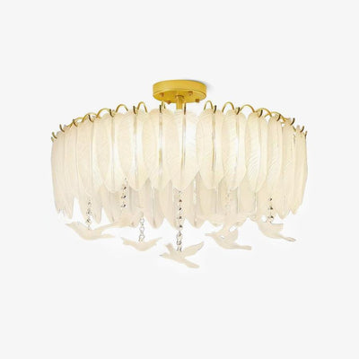 Eiriselle Ceiling Lamp Glass Feather Bird Elegant