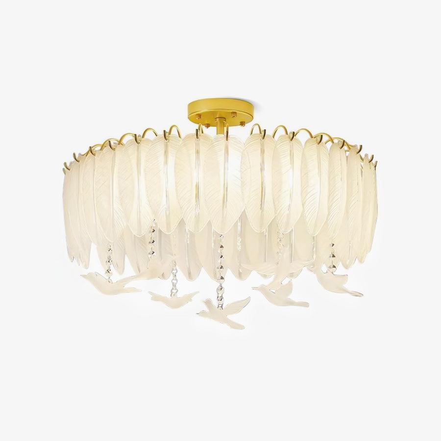 Eiriselle Ceiling Lamp Glass Feather Bird Elegant