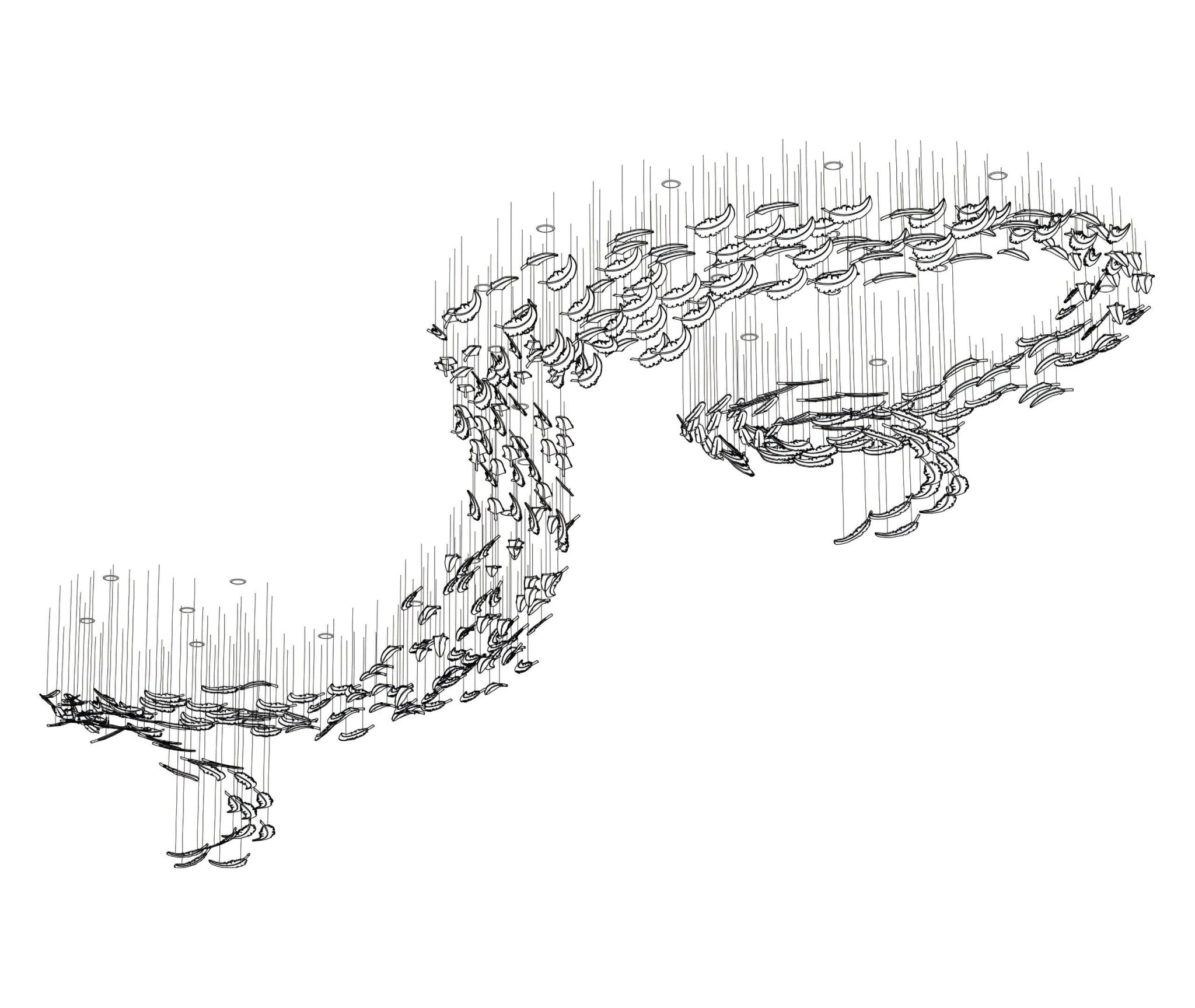 Aetherial Glass Leaf Chandelier