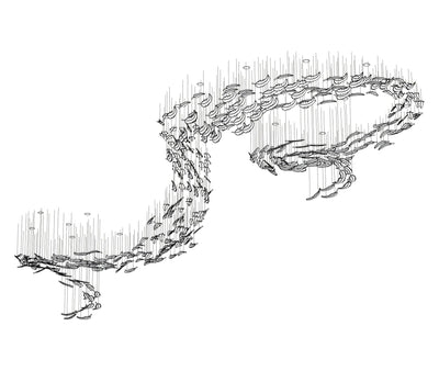 Aetherial Glass Leaf Chandelier