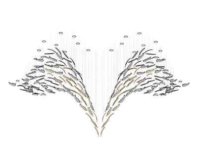 Aetherial Glass Leaf Chandelier