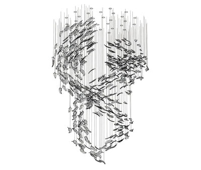Aetherial Glass Leaf Chandelier
