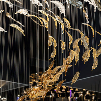 Aetherial Glass Leaf Chandelier
