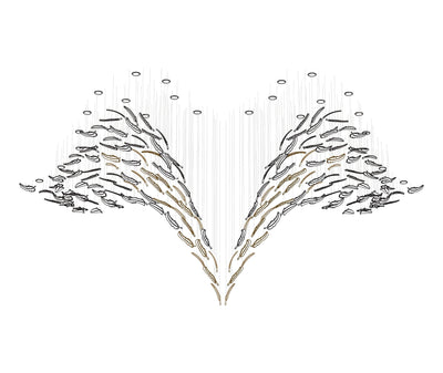 Aetherial Glass Leaf Chandelier