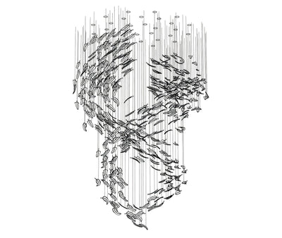 Aetherial Glass Leaf Chandelier